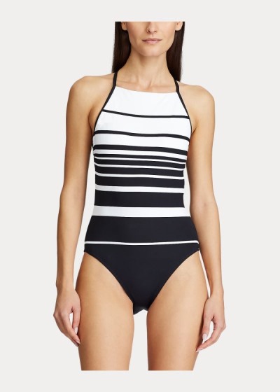 Women's Ralph Lauren Striped High-Neck One-Piece | 210453UIF